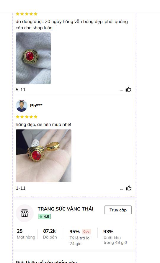 Đánh giá thật của khách hàng